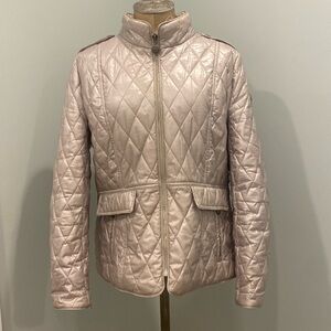 Women’s Henry Arroway Quilted Jacket Coat Full zipper size XL gray/silver